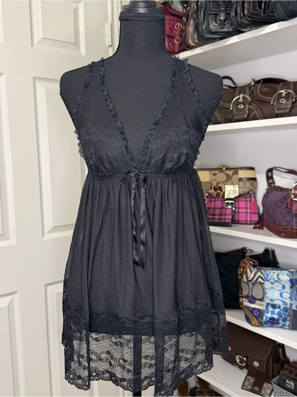 Victoria's Secret Black Sheer Lingerie Top